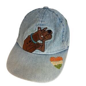 Vintage Scooby Dooby Doo Hat Cap Stretch Fit Denim Cartoon Network 90s VTG